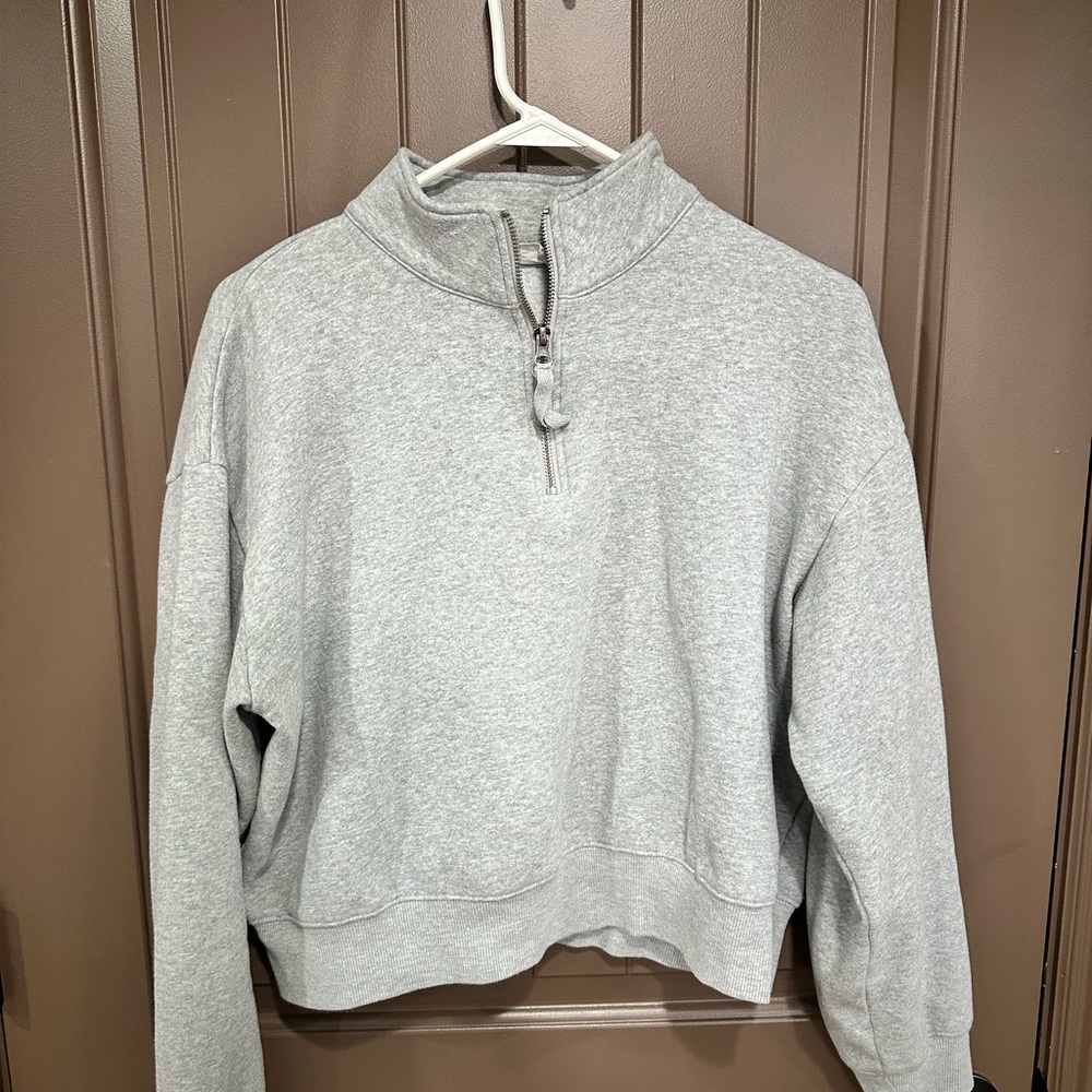 Gray Quarter-Zip Sweatshirt